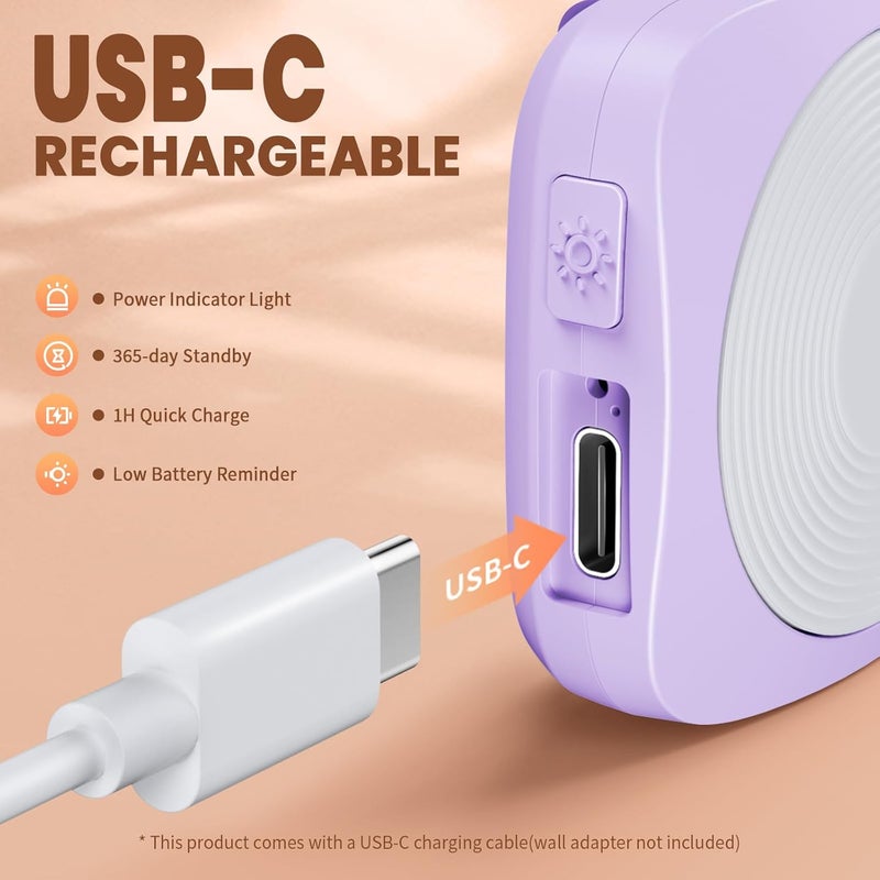 wsdcam Personal Safety Alarm for Women, 130dB Loud Keychain Alarm with 3-Color LED Safety Light, Rechargeable Self Defense Keychain Personal Alarms for Women, MissCubie™GlowSafe Box (Purple) - Image 4